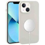 For iPhone 13 mini Liquid Silicone Full Coverage MagSafe Phone Case(Light Grey)