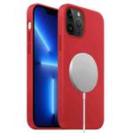 For iPhone 13 Pro MagSafe Liquid Silicone Full Coverage Phone Case(Red)