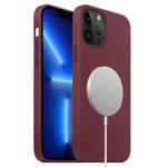 For iPhone 13 Pro MagSafe Liquid Silicone Full Coverage Phone Case(Wine Red)