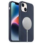 For iPhone 15 MagSafe Liquid Silicone Full Coverage Phone Case(Navy Blue)