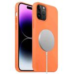 For iPhone 15 Pro MagSafe Liquid Silicone Full Coverage Phone Case(Orange)