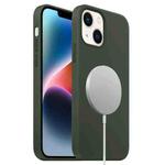 For iPhone 15 Plus MagSafe Liquid Silicone Full Coverage Phone Case(Deep Green)