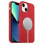 For iPhone 13 Liquid Silicone Full Coverage MagSafe Phone Case(Red)