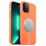 For iPhone 13 Pro Max MagSafe Liquid Silicone Full Coverage Phone Case(Orange)