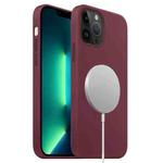 For iPhone 13 Pro Max Liquid Silicone Full Coverage MagSafe Phone Case(Wine Red)