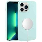 For iPhone 13 Pro Max Liquid Silicone Full Coverage MagSafe Phone Case(Cyan)