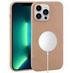 For iPhone 13 Pro Max Liquid Silicone Full Coverage MagSafe Phone Case(Brown)