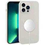 For iPhone 13 Pro Max Liquid Silicone Full Coverage MagSafe Phone Case(Light Grey)