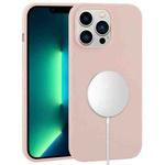 For iPhone 13 Pro Max Liquid Silicone Full Coverage MagSafe Phone Case(Pink Sand)