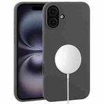 For iPhone 16 Liquid Silicone Full Coverage MagSafe Phone Case(Midnight Black)