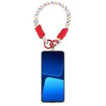 Dopamine Color Double Buckle Twist Rope Short Lanyard(Colorful Red)