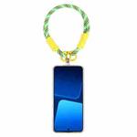 Dopamine Color Double Buckle Twist Rope Short Lanyard(Green Yellow Black)