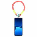 Dopamine Color Double Buckle Twist Rope Short Lanyard(Pink Orange Green)