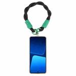 Dopamine Color Double Buckle Twist Rope Short Lanyard(Black Green)