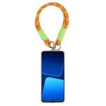 Dopamine Color Double Buckle Twist Rope Short Lanyard(Orange Black Green)