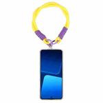 Dopamine Color Double Buckle Twist Rope Short Lanyard(Yellow Purple)