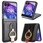 For Motorola Razr 60 Wristband Leather Back Phone Case(Black)