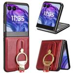 For Motorola Razr 60 Wristband Leather Back Phone Case(Red)