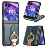 For Motorola Razr 60 Wristband Leather Back Phone Case(Blue)