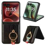 For Motorola Razr 60 Ultra Wristband Leather Back Phone Case(Black)