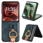 For Motorola Razr 60 Ultra Wristband Leather Back Phone Case(Blue)