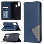 For Huawei P smart 2020 Rhombus Texture Horizontal Flip Magnetic Leather Case with Holder & Card Slots & Wallet(Blue)