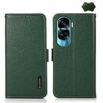 For Honor X50i 5G/90 Lite KHAZNEH Side-Magnetic Litchi Genuine Leather RFID Phone Case(Green)