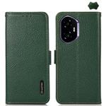 For Honor 400 KHAZNEH Side-Magnetic Litchi Genuine Leather RFID Phone Case(Green)