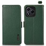 For Honor 400 Lite KHAZNEH Side-Magnetic Litchi Genuine Leather RFID Phone Case(Green)