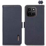 For Honor X6C 4G KHAZNEH Side-Magnetic Litchi Genuine Leather RFID Phone Case(Blue)