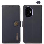 For Honor 400 KHAZNEH Custer Genuine Leather RFID Phone Case(Blue)