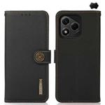 For Honor 400 Lite KHAZNEH Custer Genuine Leather RFID Phone Case(Black)