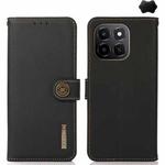 For Honor X6c 4G KHAZNEH Custer Genuine Leather RFID Phone Case(Black)