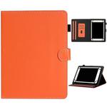 For 7 inch Universal Solid Color Horizontal Flip Leather Case with Card Slots & Holder & Pen Slot(Orange)