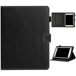 For 7 inch Universal Solid Color Horizontal Flip Leather Case with Card Slots & Holder & Pen Slot(Black)