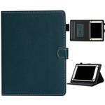 For 10 inch Universal Solid Color Horizontal Flip Leather Case with Card Slots & Holder & Pen Slot(Dark Green)