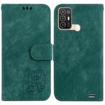 For ZTE Blade A52 Little Tiger Embossed Leather Phone Case(Green)