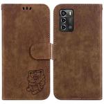 For ZTE Blade A72 / V40 Vita Little Tiger Embossed Leather Phone Case(Brown)