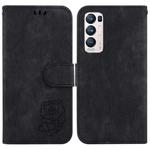 For OPPO Find X3 Neo / Reno5 Pro+ 5G Little Tiger Embossed Leather Phone Case(Black)