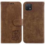 For OPPO A16K Little Tiger Embossed Leather Phone Case(Brown)