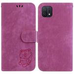 For OPPO A16K Little Tiger Embossed Leather Phone Case(Rose Red)