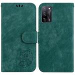 For OPPO A55 5G / A53S 5G / A54 4G Little Tiger Embossed Leather Phone Case(Green)