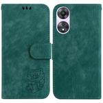 For OPPO A58 5G / A78 5G Little Tiger Embossed Leather Phone Case(Green)