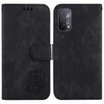 For OPPO A74 5G / A93 5G / A54 5G Little Tiger Embossed Leather Phone Case(Black)