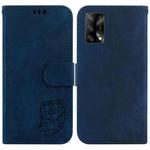 For OPPO A74 4G / F19 4G Little Tiger Embossed Leather Phone Case(Dark Blue)