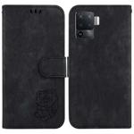 For OPPO A94 4G / F19 Pro / Reno5 F Little Tiger Embossed Leather Phone Case(Black)