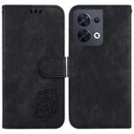 For OPPO Reno8 5G Little Tiger Embossed Leather Phone Case(Black)