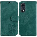 For OPPO Reno8 T 4G Little Tiger Embossed Leather Phone Case(Green)