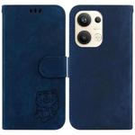 For OPPO Reno9 Pro+ Little Tiger Embossed Leather Phone Case(Dark Blue)