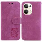 For OPPO Reno9 Pro+ Little Tiger Embossed Leather Phone Case(Rose Red)